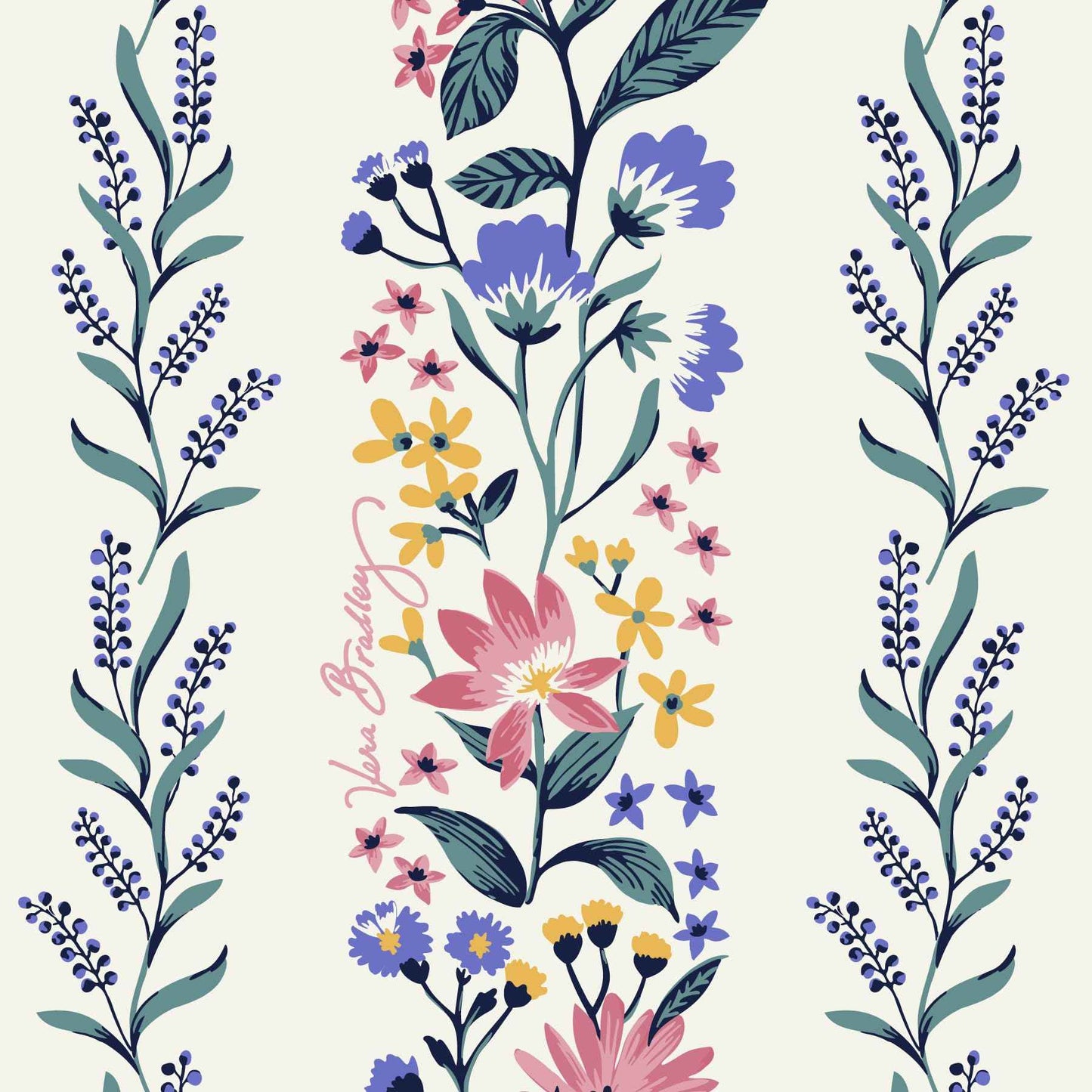 Vera Bradley Every Day Small Pouch Makeup Organizer Bag, Paradise Cream Stripe