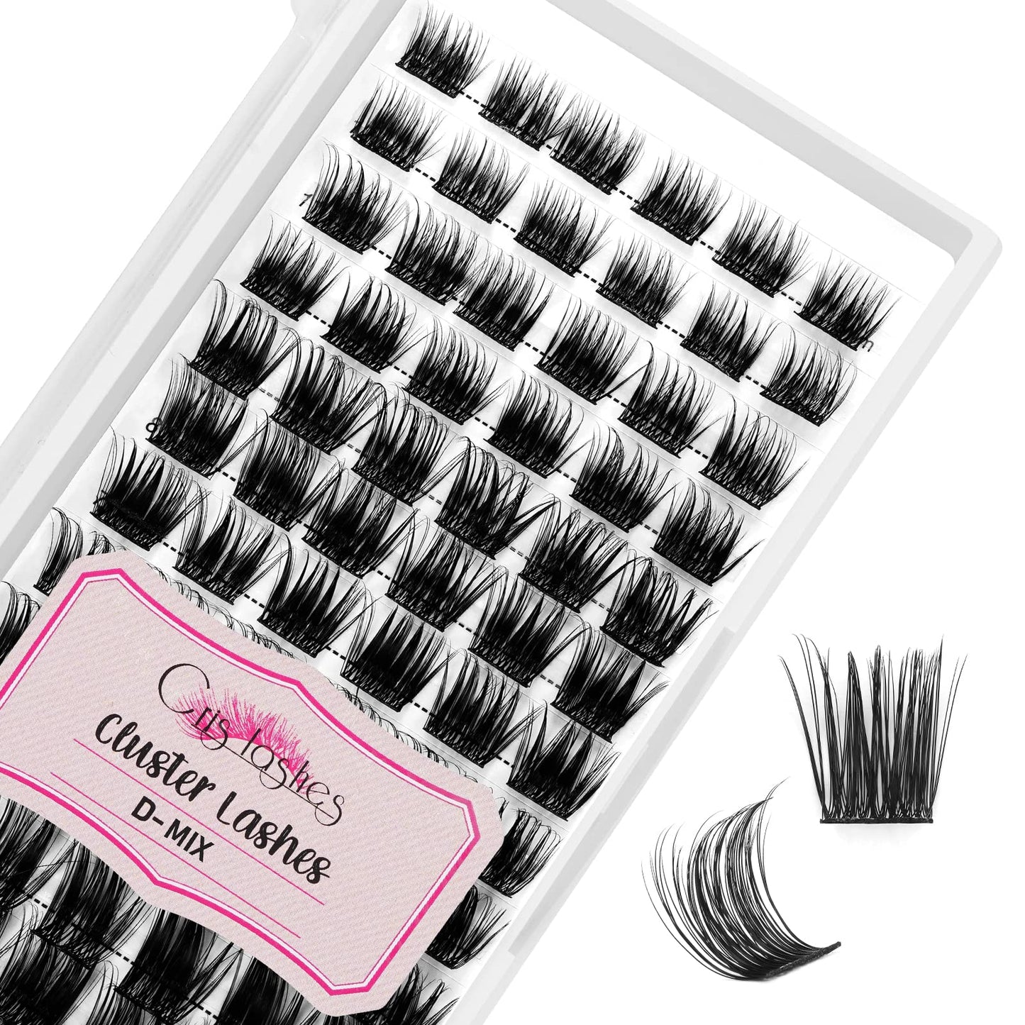 Cluster Lashes, Crislashes DIY Eyelash Extension 13 Rows, D Curl 16mm Individual Cluster Eyelashes Natural Look, 78 pcs Reusable Cluster Eyelash Extensions at Home (F03-D Curl Mix8-16mm)