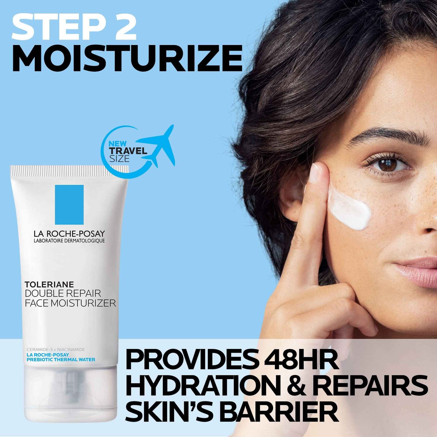 La Roche-Posay Toleraine Skin Care Set, Double Repair Face Moisturizer 40ml & Hydrating Gentle Cleanser 400ml, Oil Free Moisturizer & Face Wash, Formulated with Niacinamide