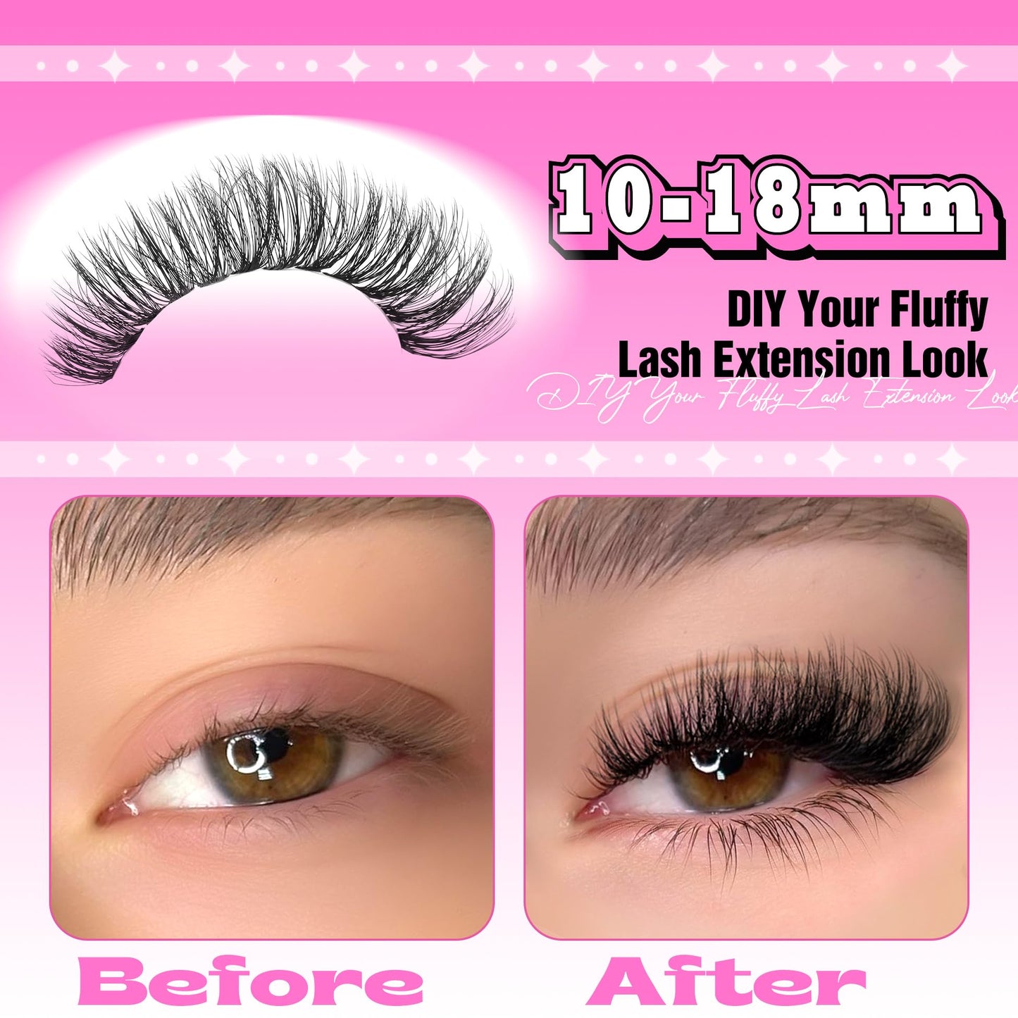 ALICE 336pcs Lash Clusters Fluffy Thick 60D Cluster Eyelash Extensions DIY Lash Extensions Wispy Faux Mink Individual Lashes Mix 10-18mm Long Eyelash Clusters