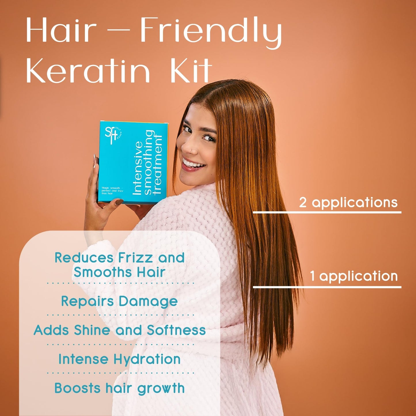 Self Haven 3-Step Keratin Treatment at Home & Silk Therapy for Hair (120ml),12 to 20 weeks results -Coconut,Jojoba,Rosehip,Shea Butter & Amino Acids - Keratina organica sin formol para alisar el pelo