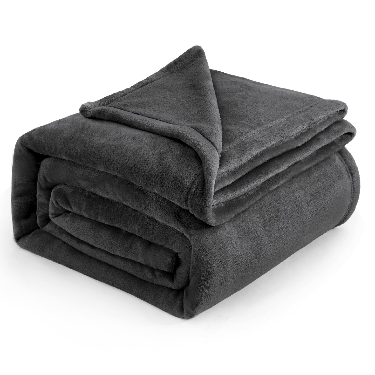 Bedsure Fleece Bed Blankets Full Size Charcoal - Soft Lightweight Plush Fuzzy Cozy Luxury Blanket Microfiber, 84x90 inches