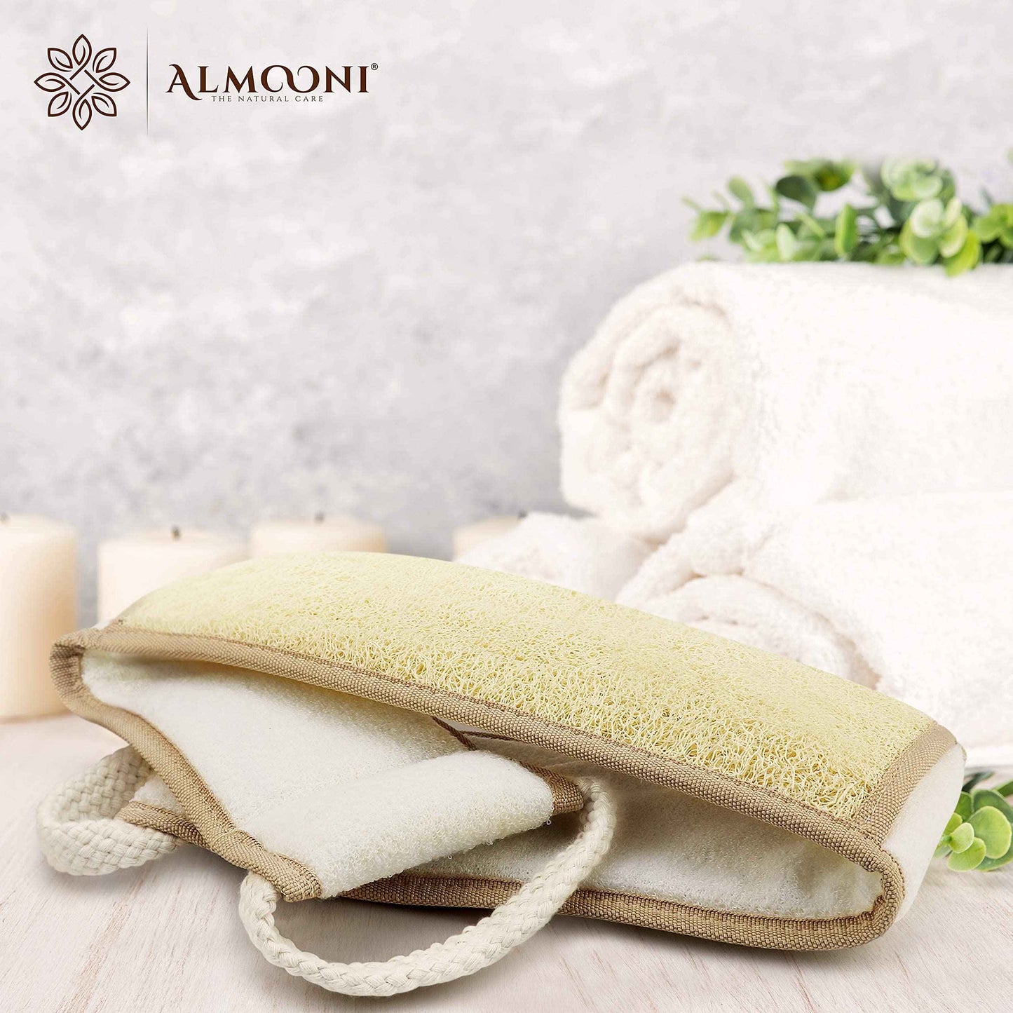 Premium Exfoliating Loofah Pad Body Scrubber and Back Scrubber, Made with Natural Egyptian Shower Sponge That Gets Your Body Clean