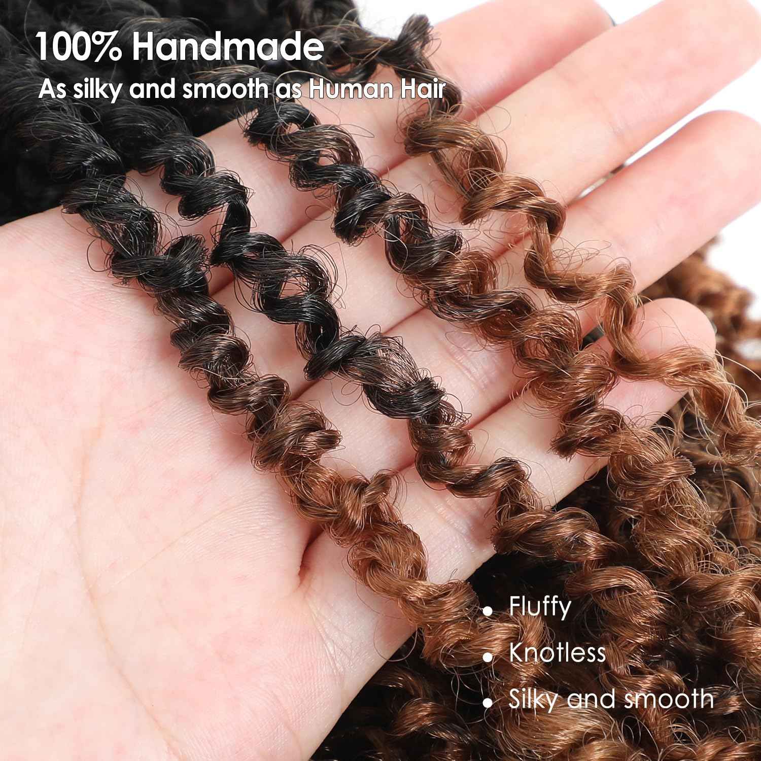 Yanky Twist Crochet Hair (10+12+14inch)*3,Total 9 packs,3 Tones Auburn Blonde,Pre-Looped Curly Mini Passion Twist,Pre-Twisted Micro Spring Twist,Yankee Twist Senegalese Twist Crochet Hair(OT1B/30/27#)
