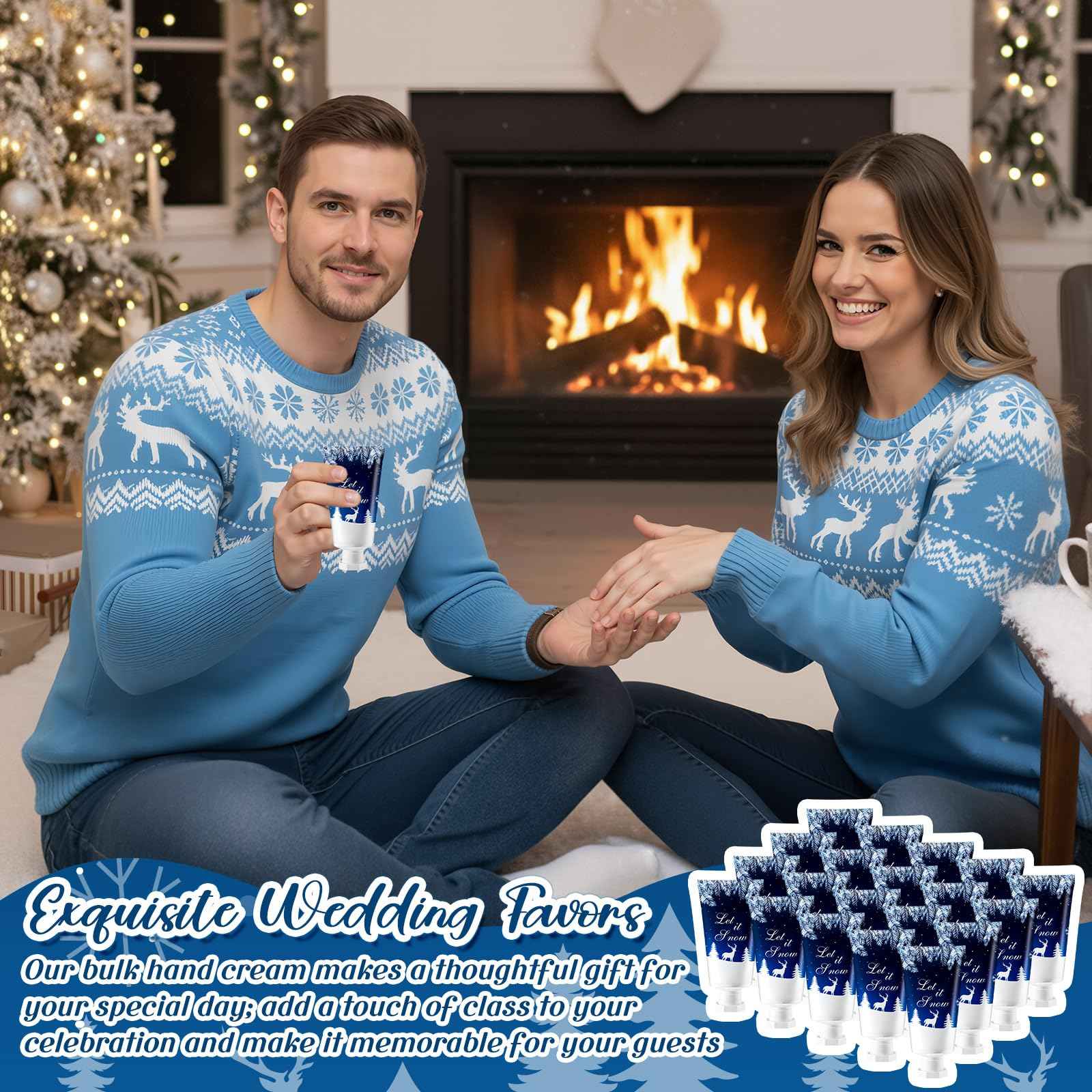 Heigble 50 Pcs 1 Oz/ 30 ml Christmas Snowflakes Hand Cream Gifts Bulk Travel Size Winter Thank You Hand Cream Body Lotion Gifts for Women Teacher Nurse Souvenir Xmas Party Supplies