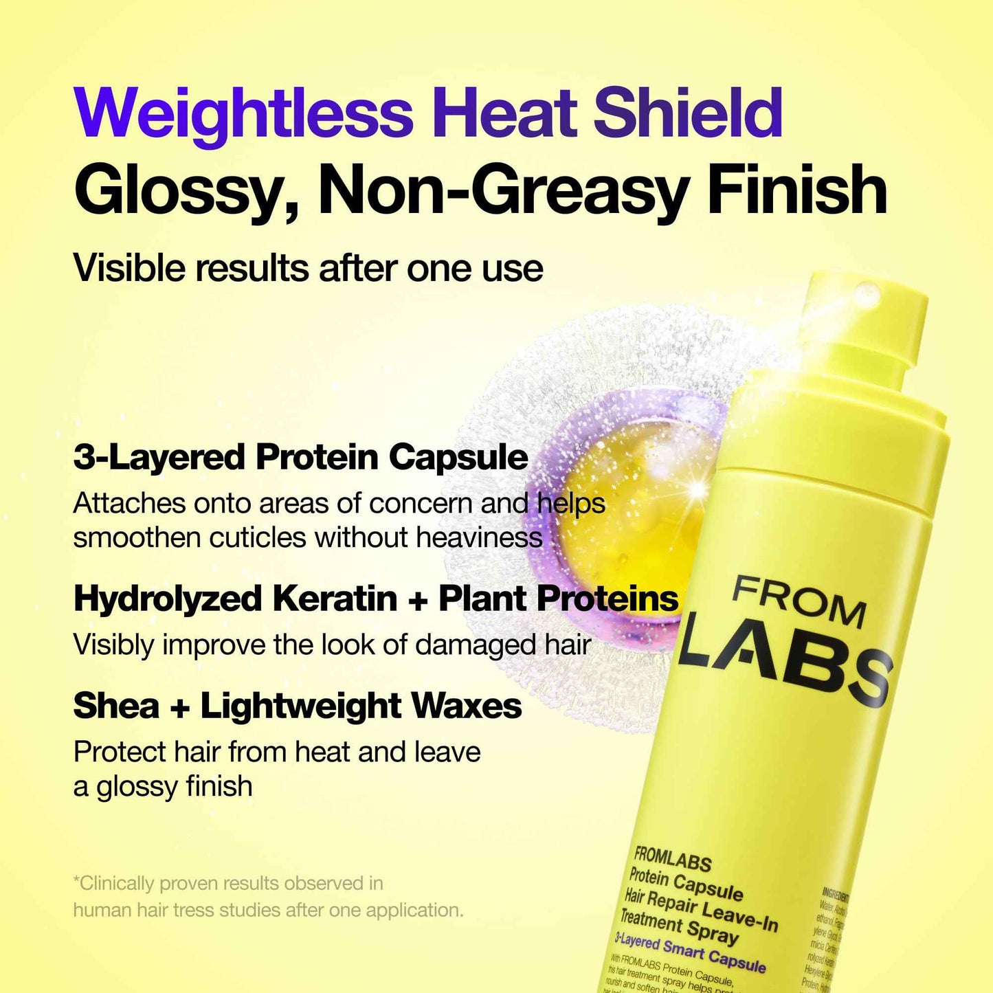 FROMLABS Hair Repair Trio – FROMLABS Protein Capsule Hair Repair Treatment (6.76 fl oz) + Intensive Keratin Booster Powder (8 Pack) + Protein Capsule Leave‑In Treatment Spray (5.07 fl oz)