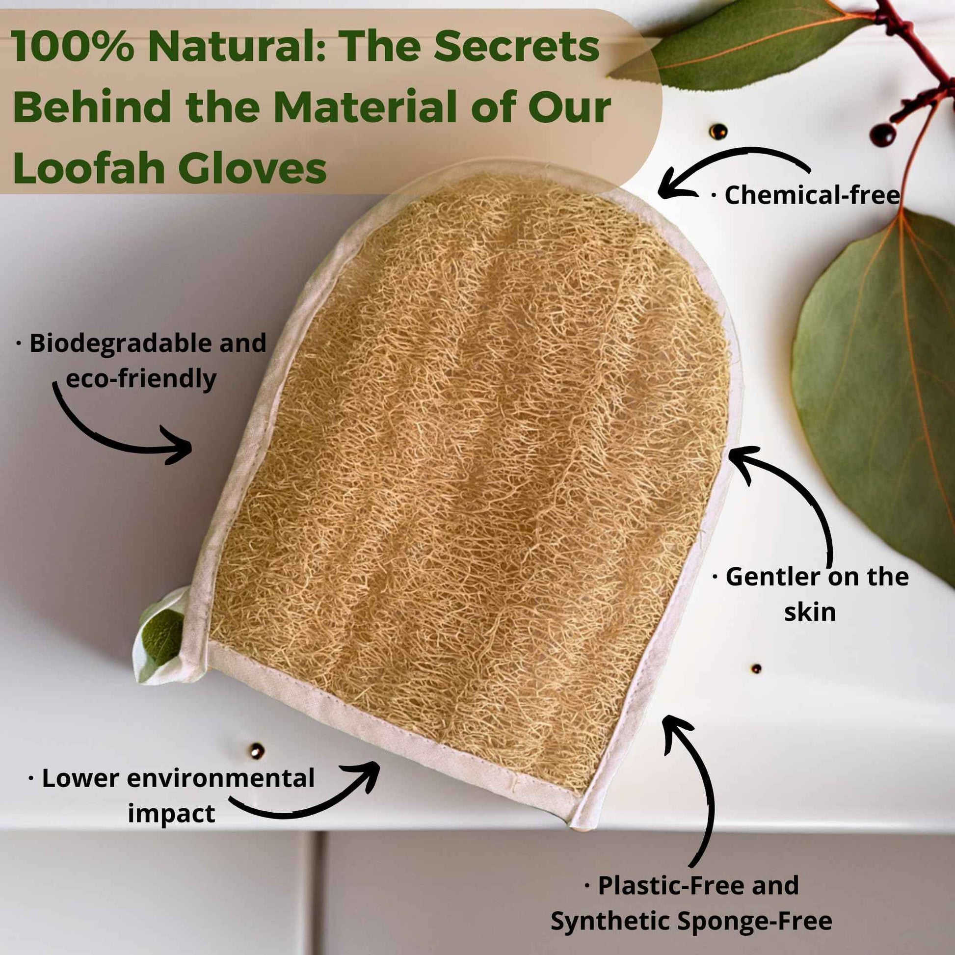 Loofah Exfoliating Glove. Handmade Double-Sided Mitt. Natural Loofah Bath Sponges for Men & Women. Organic, Biodegradable & Perfect for Daily Use. Your Skin Will Thank You. 3 Pack.