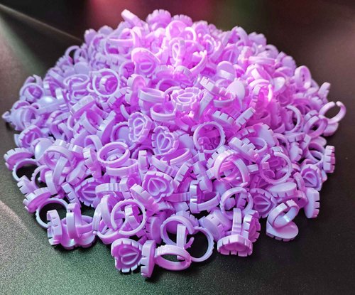 300 PCS Smart Glue Cups for Lash Extension Supplies, Heart & Blossom Glue Rings, Purple