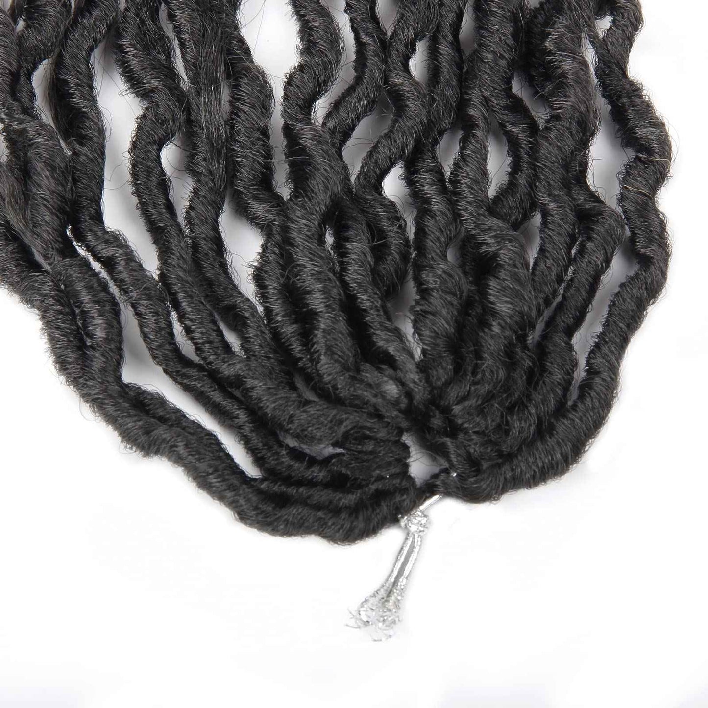 Goddess Locs Crochet Hair 26Inch 8Packs Boho Faux Locs,Crochet Loc With Curly Ends River Hippie Bohemian Loc Crochet Hair for Black Women(1B, 26inch(Pack of 8))