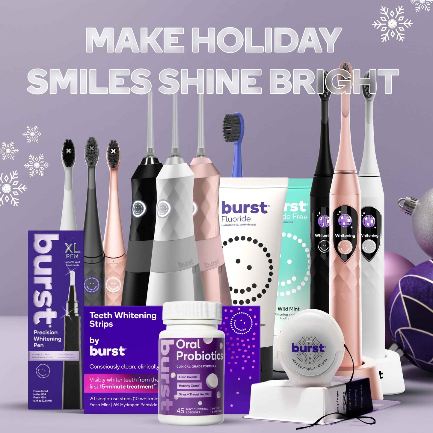 BURST Genuine Replacement Heads for Original Sonic Electric Toothbrush (Lavender/3 Pack) | Ultra Soft Bristles for A Clean Deep | Stain & Plaque Removal