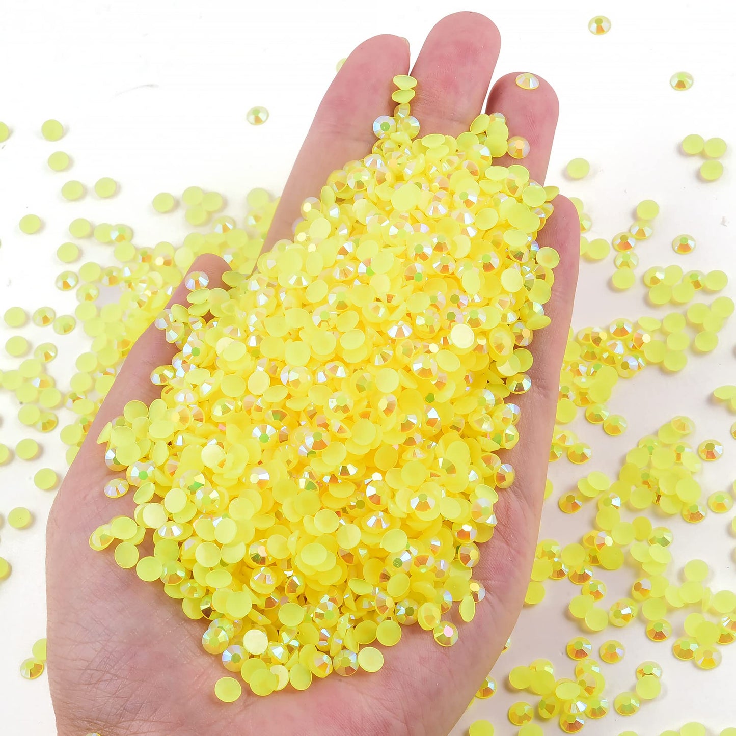 Blinginbox 15000pcs Flatback Rhinestones,Resin Non Hotfix Rhinestones Large Quantity Wholesale for Crafts DIY Creative Design,Clothes,Makeup,Nail Art (5mm=0.2",Citrine AB)