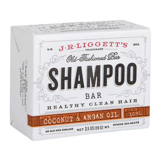 J·R·LIGGETT'S All-Natural Virgin Coconut and Argan Oil Shampoo Bar | Solid Dry Fragrance-Free Bar | Sulfate-Free With Antioxidants and Vitamins | 1 Pack | Virgin Coconut and Argan Oil | 3.5 Ounces
