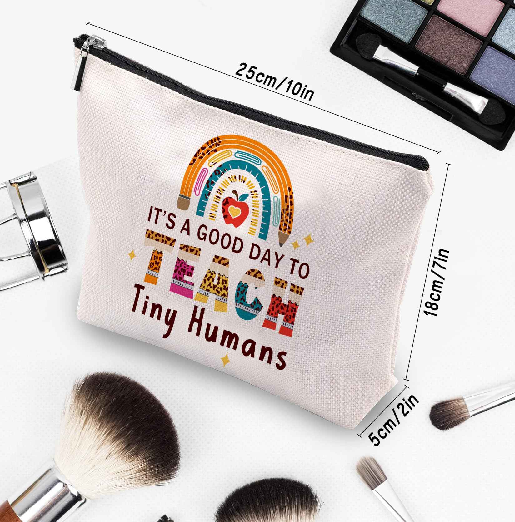 CEASQVAA Teacher Appreciation Gifts, Teachers Gifts for Women, Cool Birthday Gift for Teachers, Teacher Must Haves, Daycare Preschool Makeup Cosmetic Bag Pouch Stuff