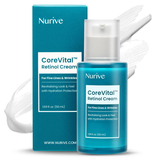 NURIVE CoreVital Retinol Cream - Anti Aging Retinol Face Cream | Face Moisturizer For Smooth Skin | For Eye Wrinkle, Stretch Marks, Fine Lines, and Wrinkle Care | Cruelty-free(50 ml / 1.69 fl oz)