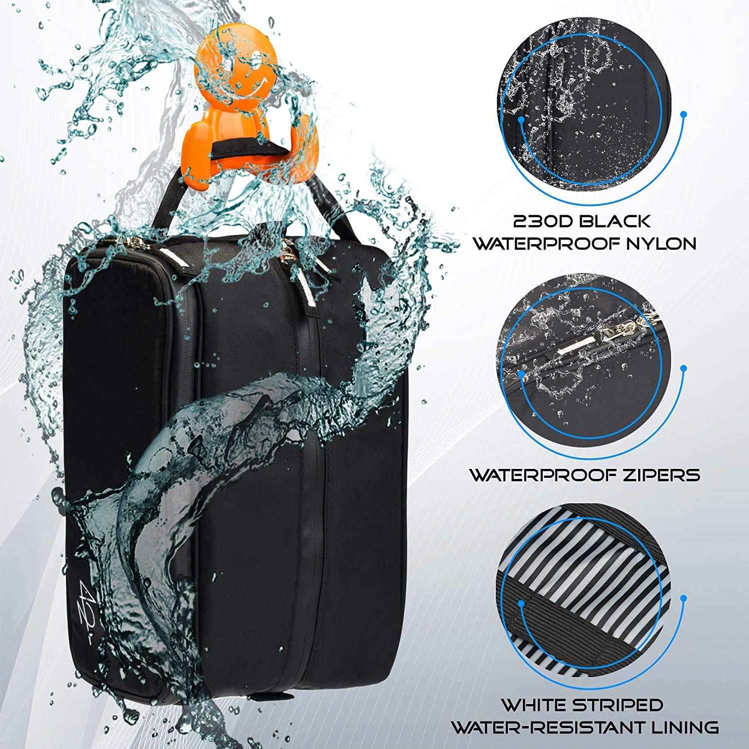 Toiletry Bag Dopp Kit for Men - Nylon Travel Toiletry Bag Waterproof Shower Cosmetic Organizer for Women Men - Travel Kit Shaving Bag for Men