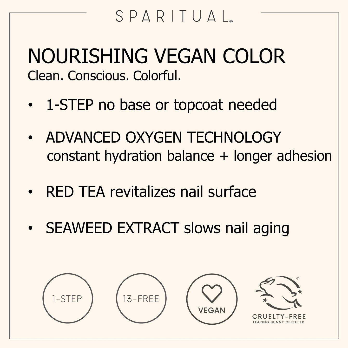 SpaRitual Nourishing Vegan Nail Color | Slow Beauty 0.5 fl oz | One-Step Nail Polish Formula