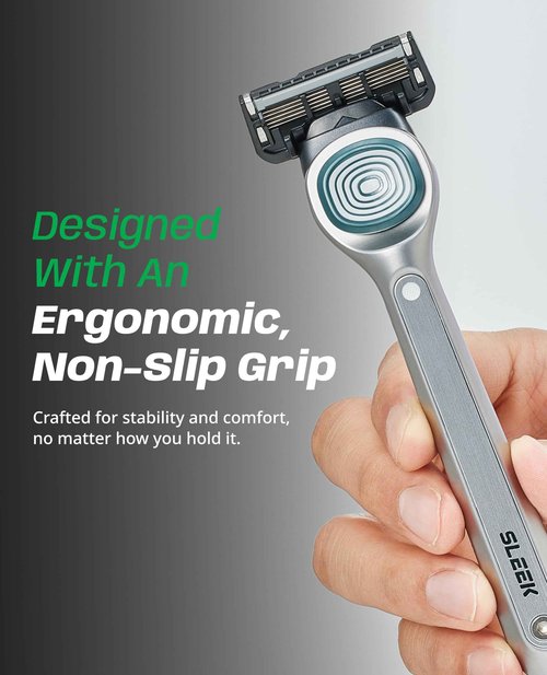 DORCO SLEEK - Six Blade Razor System with Multi-Flex technology Refill Set, Precision Shaving Razor Replacement Cartridge (12 pack)