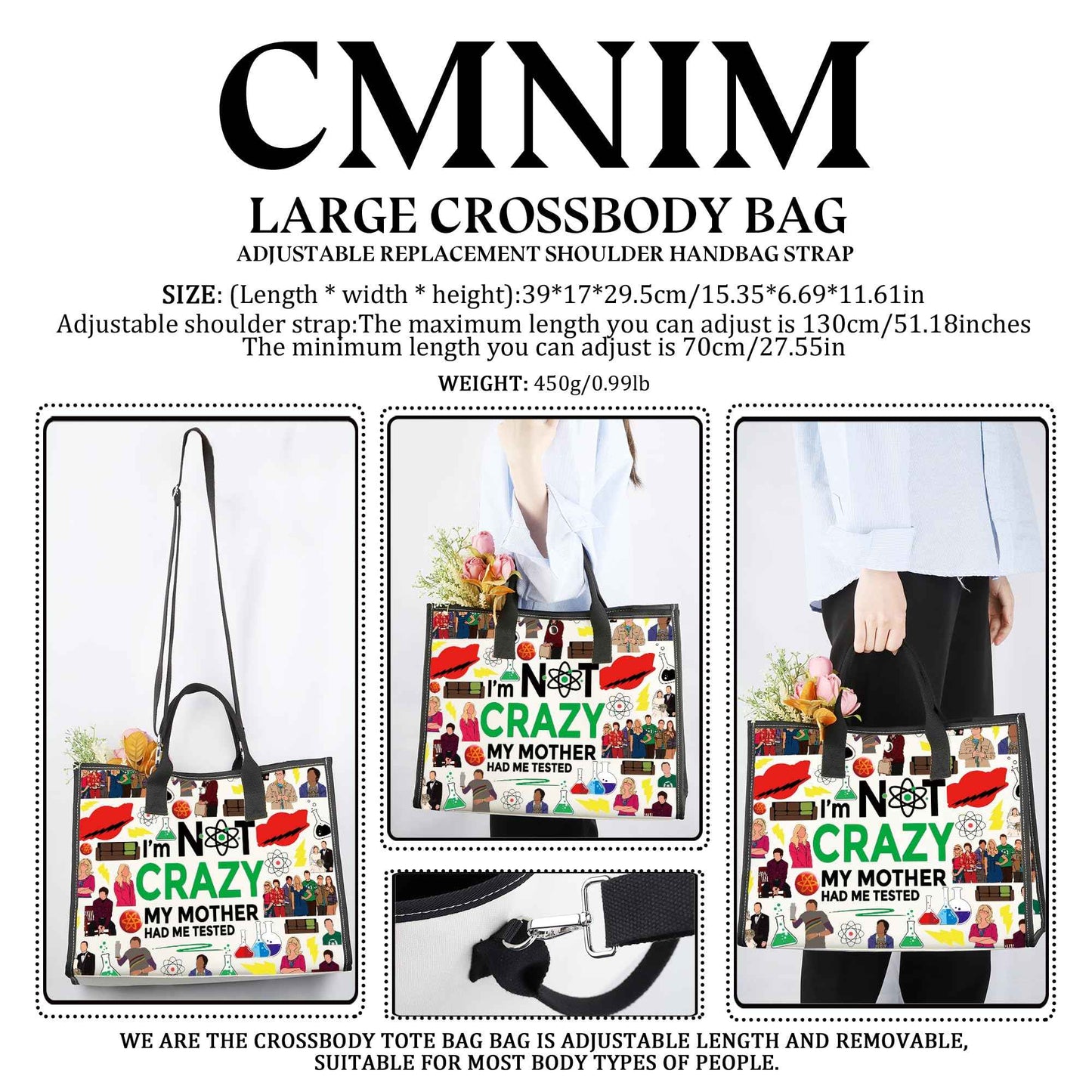 CMNIM Cosmetic Bag Fans Inspired Gift for TV Show Lover I'm Not Crazy My Mother Had Me Tested