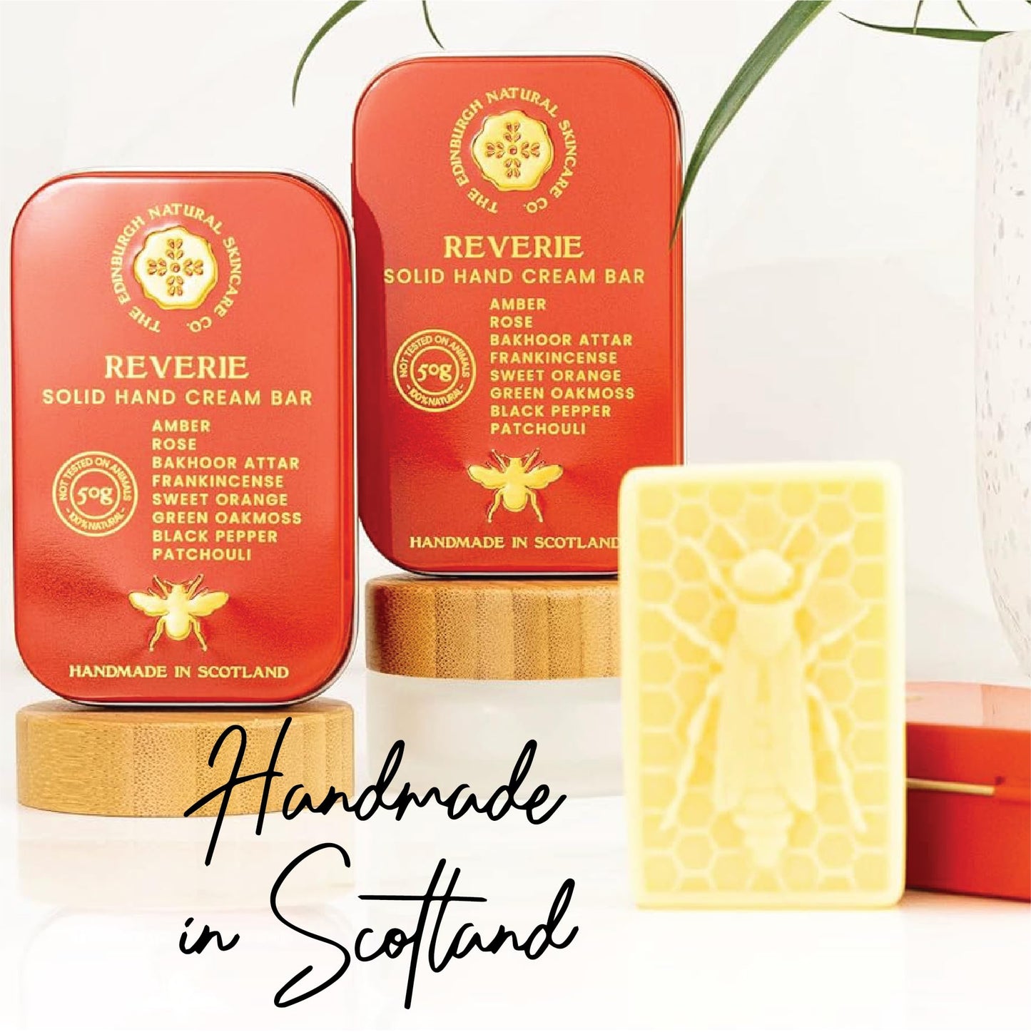 Moisturising Solid Hand Cream Bars | For Dry & Sensitive Hands | Reverie Scent | Natural Hand Cream | No Sticky Residue | Luxury Gift | Cruelty Free | Edinburgh Skincare Company