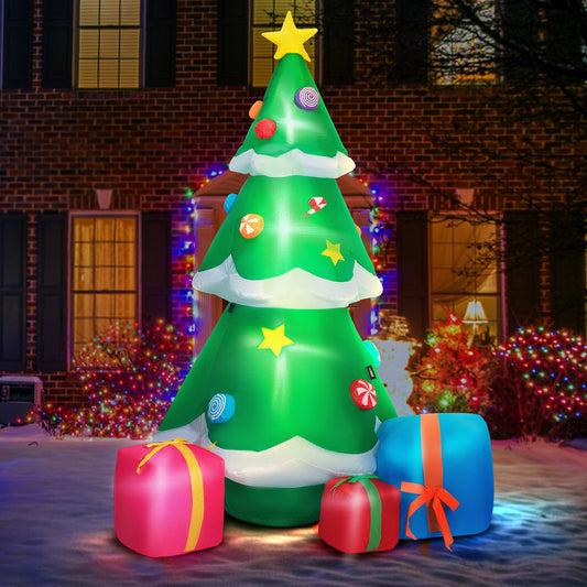 VIVOHOME 6FT Christmas Inflatable Outdoor Decoration, Christmas Tree, Navidad Blow Up Yard Decor with Built-in LED Light for Lawn, Garden, Party