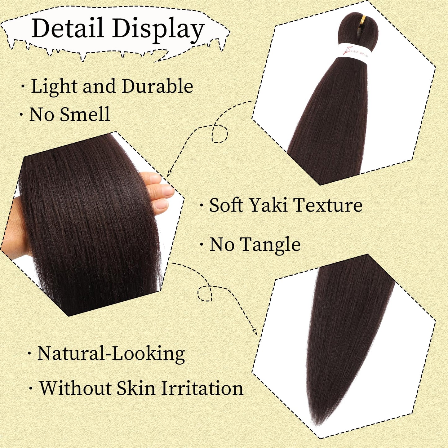 20 Inch Hair Extensions for Braids Prestretched Braiding Hair 99J Braiding Hair Kanekalon Braiding Hair Pre Stretched Soft Yaki Texture Synthetic Hair(20inch,99J#)