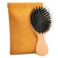 Mini Boar Bristle Hair Brush, Travel Size Boar Bristle HairBrush for Detangle Massage Add Shine - Perfect for Baby Kids Men Women, for Thick, Curly, Thin, Long, Short, Wet or Dry Hair