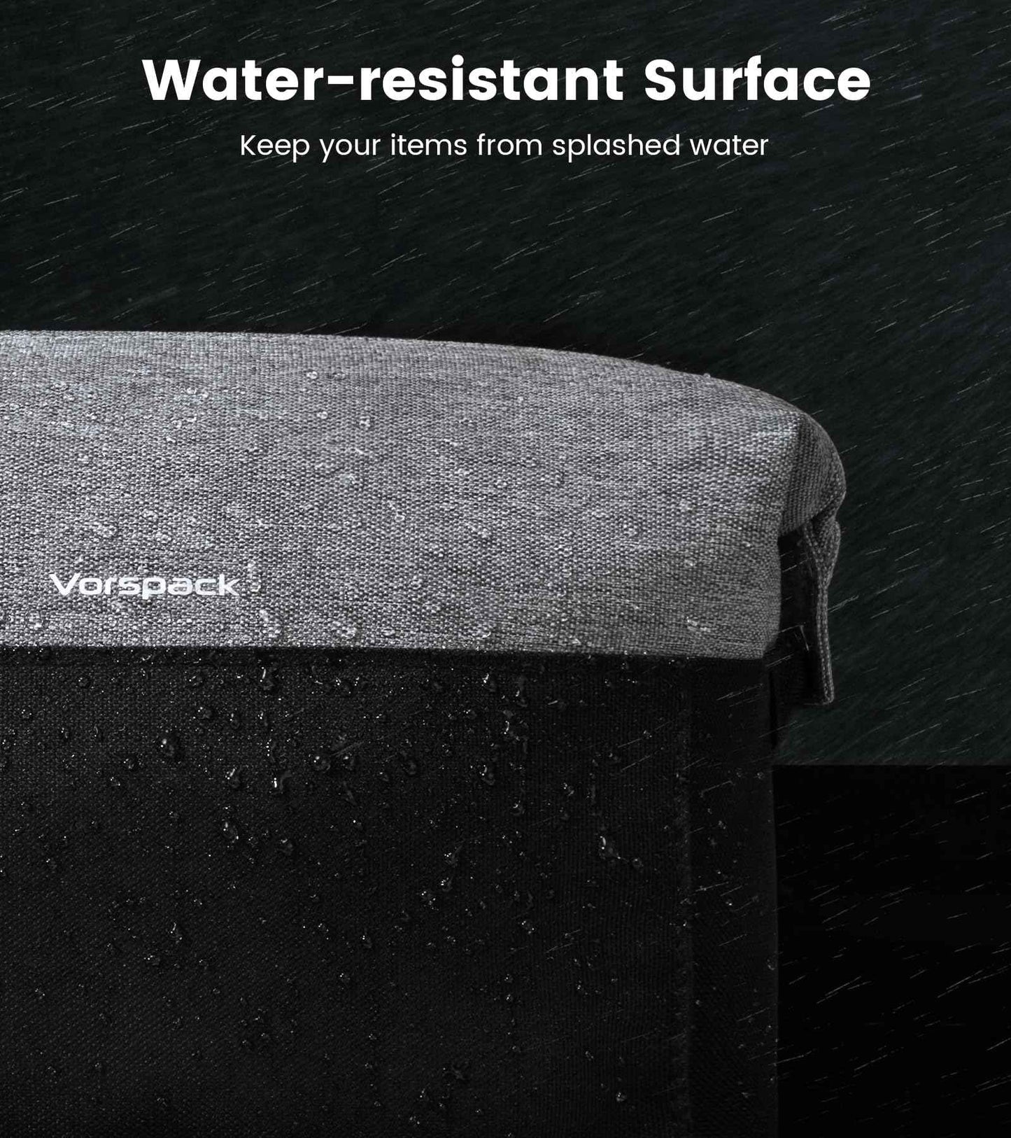 Vorspack Large Travel Toiletry Bag - Water Resistant Travel Bag for Toiletries, Cosmetics, Accessories, Gifts for Men - Black