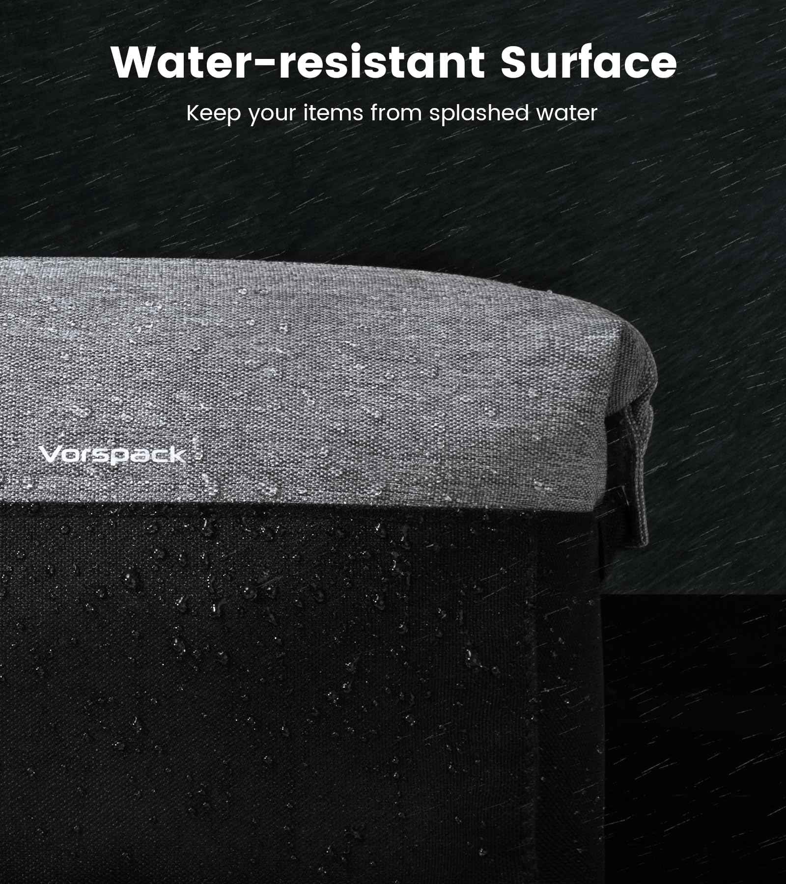 Vorspack Large Travel Toiletry Bag - Water Resistant Travel Bag for Toiletries, Cosmetics, Accessories, Gifts for Men - Black