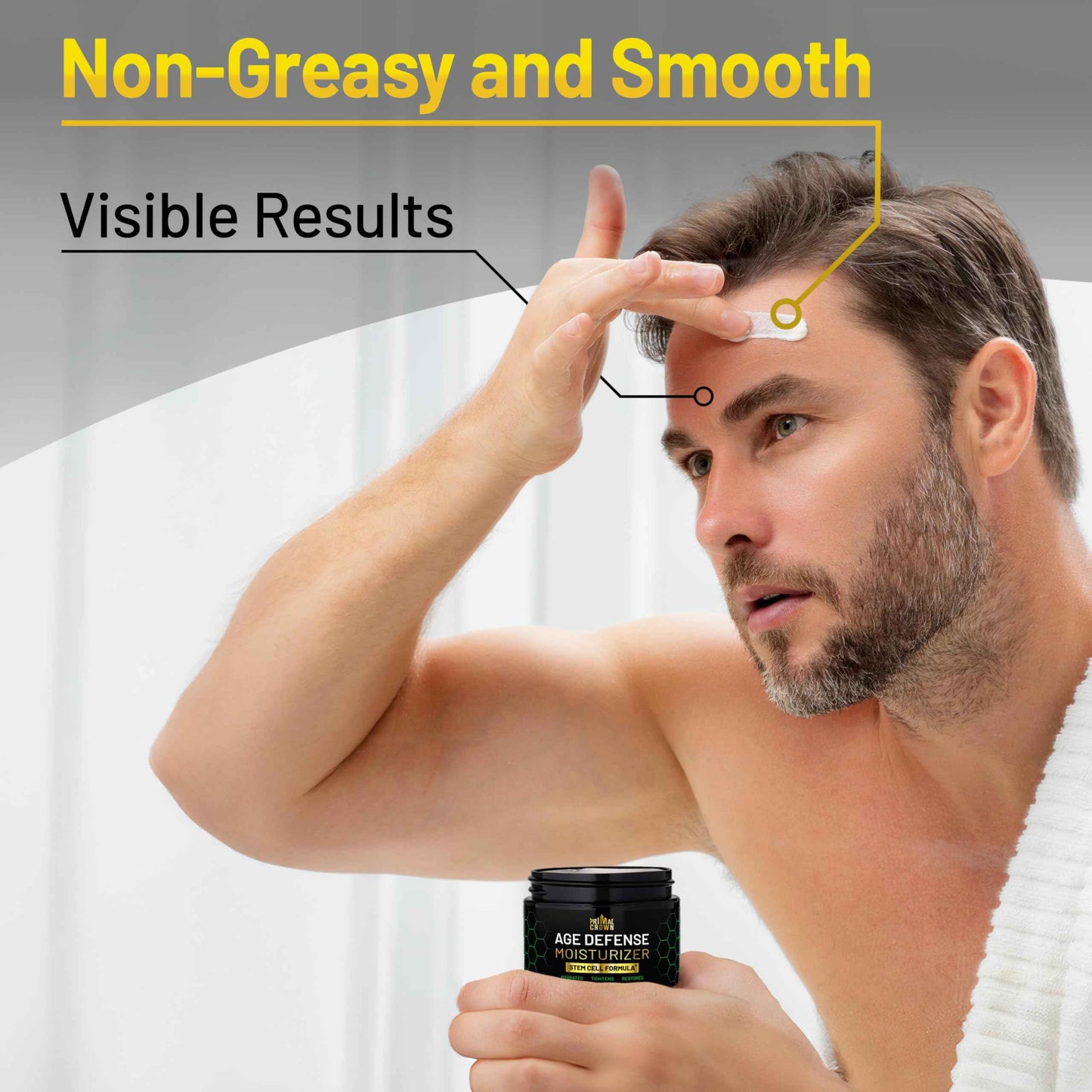 Men's Anti-Aging Moisturizer with Stem Cells - Anti-Wrinkle Skin Cream for Face - Plus Hyaluronic Acid and Peptides - Firming and Tightening Age Defense Cream, Made in USA - Day & Night - 2 oz