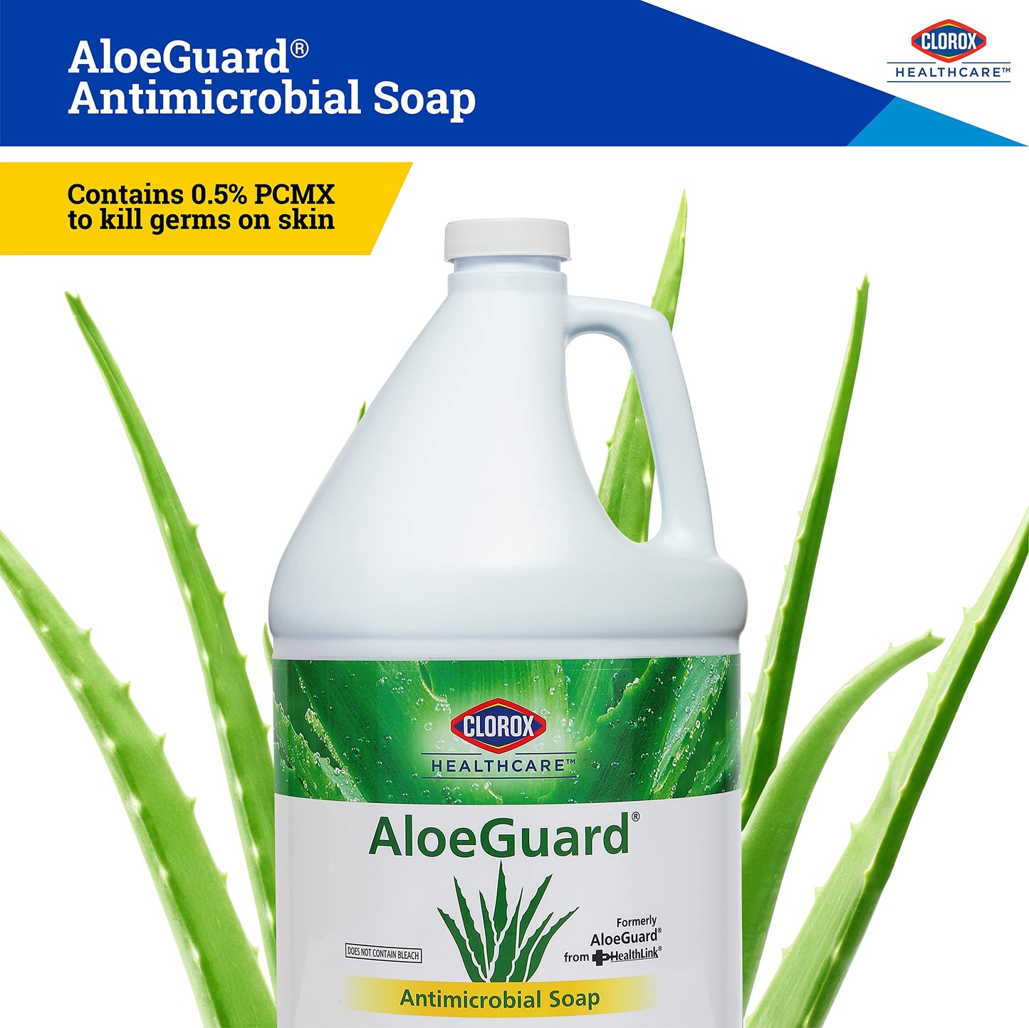 Clorox Healthcare AloeGuard Antimicrobial Soap, 1 Gallon Bottle Antimicrobial Hand Soap for Healthcare Professionals and Everyday Use Hand Soap Bulk (Pack of 4