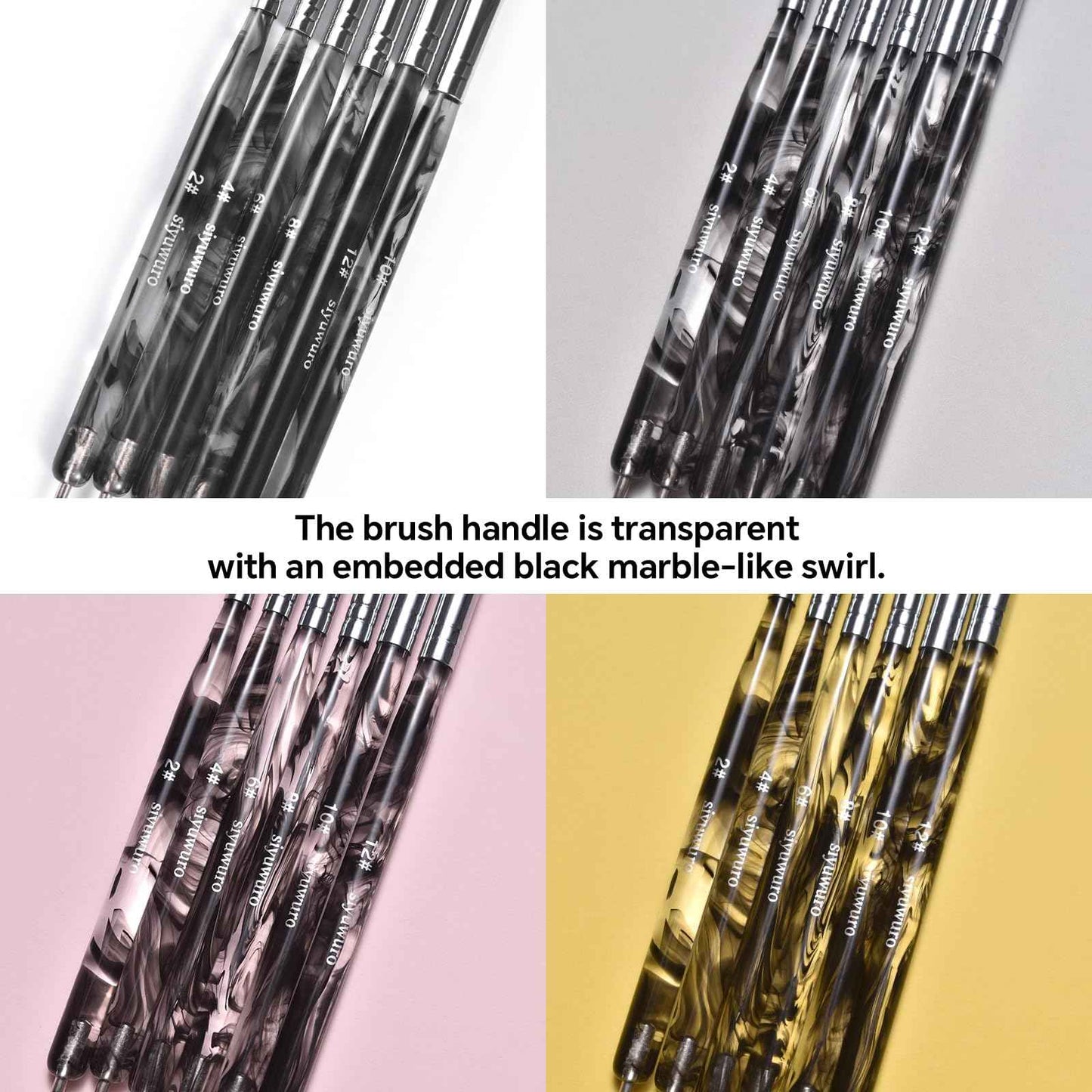 siyuwuro 6Pcs Kolinsky Sable Nail Brush French Nail Brush 2 Way Professional UV Gel Acrylic Nail Art Brush with Dotting Tool for French Manicure Cuticle Clean Up Nail Art Design Pen (Set)