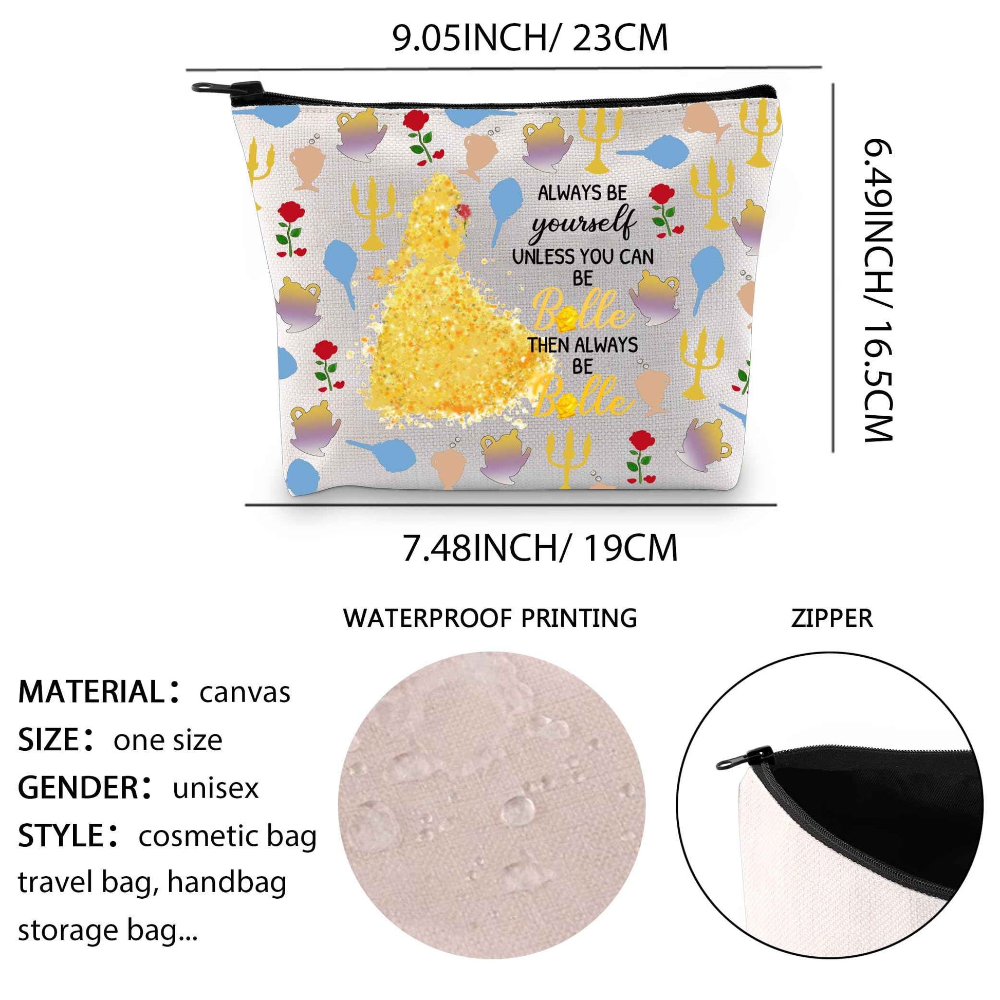 XYANFA Movie Makeup Bag Movie Fans Gift Princess Birthday Gift Fairy Tales Cosmetic Bag