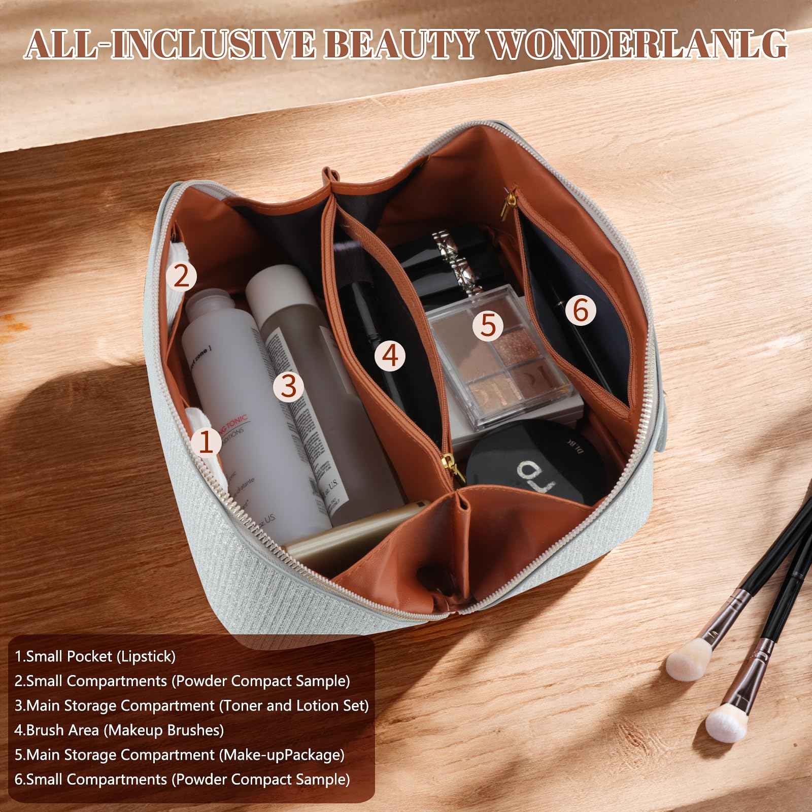 KEYPOWER Large Capacity Glitter Sequin Cosmetic Bag Travel Makeup Bag Sparkly and Shiny Portable Toiletry Bag with Handle for Women (Silver)