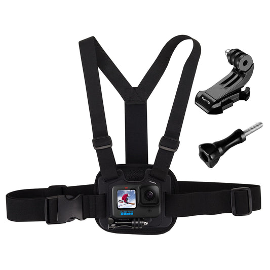 Suptig Chest Mount, Adjustable Chest Strap, Breathable Material for Gopro Hero 12 Hero 11 Hero 10 Hero 9 Hero 8 Hero 7 Hero 5 Hero 4 Hero 3, AKASO, DJI osmo and More Action Cameras (Black)