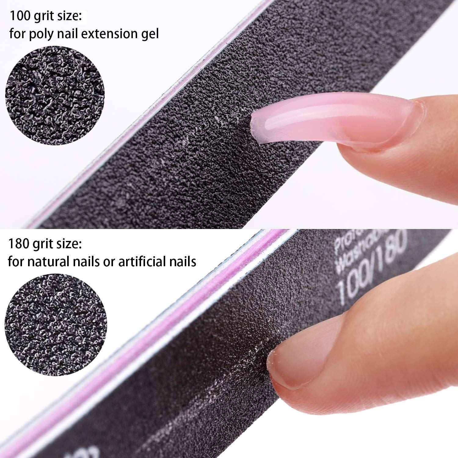 Makartt Nail Tool Sterilizer Bundle with Nail File 100 180 Grit Nails Files for Acrylic Nails Poly Nail Gel Double Sided Black
