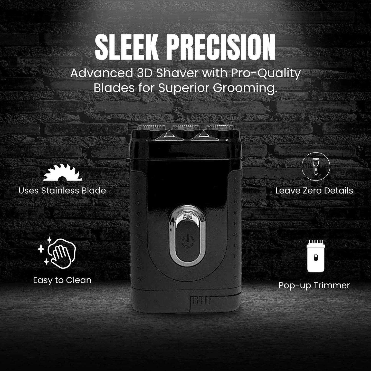 Tacshaver Rotary Electric Razor for Men - Rotary Electric Shavers for Body Hair Trimmer - Waterproof & Rechargeable Beard Trimmer - Personal Care Hair Razor & Bald Head Shaver for Mens Grooming Kit