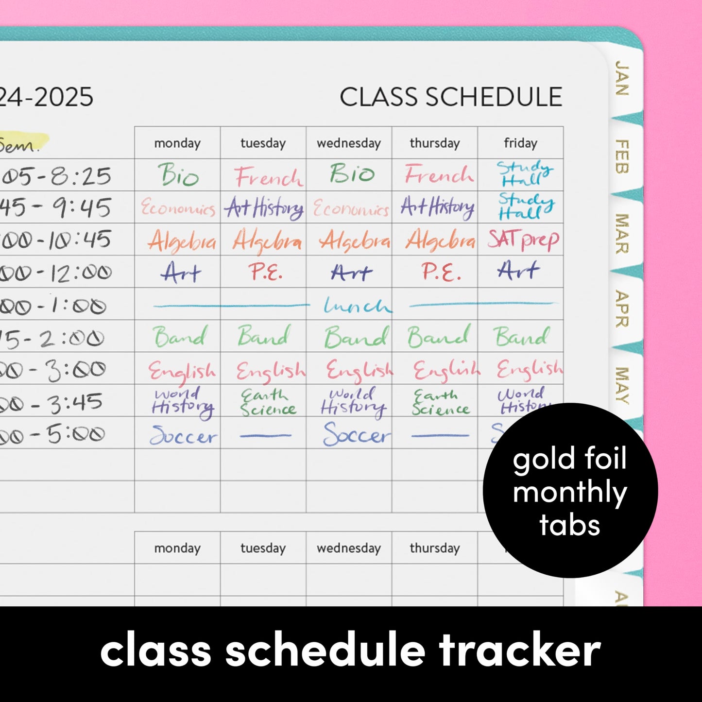 PAPERAGE 17 Month Academic Planner 2024-2025, Weekly & Monthly Spreads, August 2024 - December 2025, Small (5 in x 8 in), Royal Blue