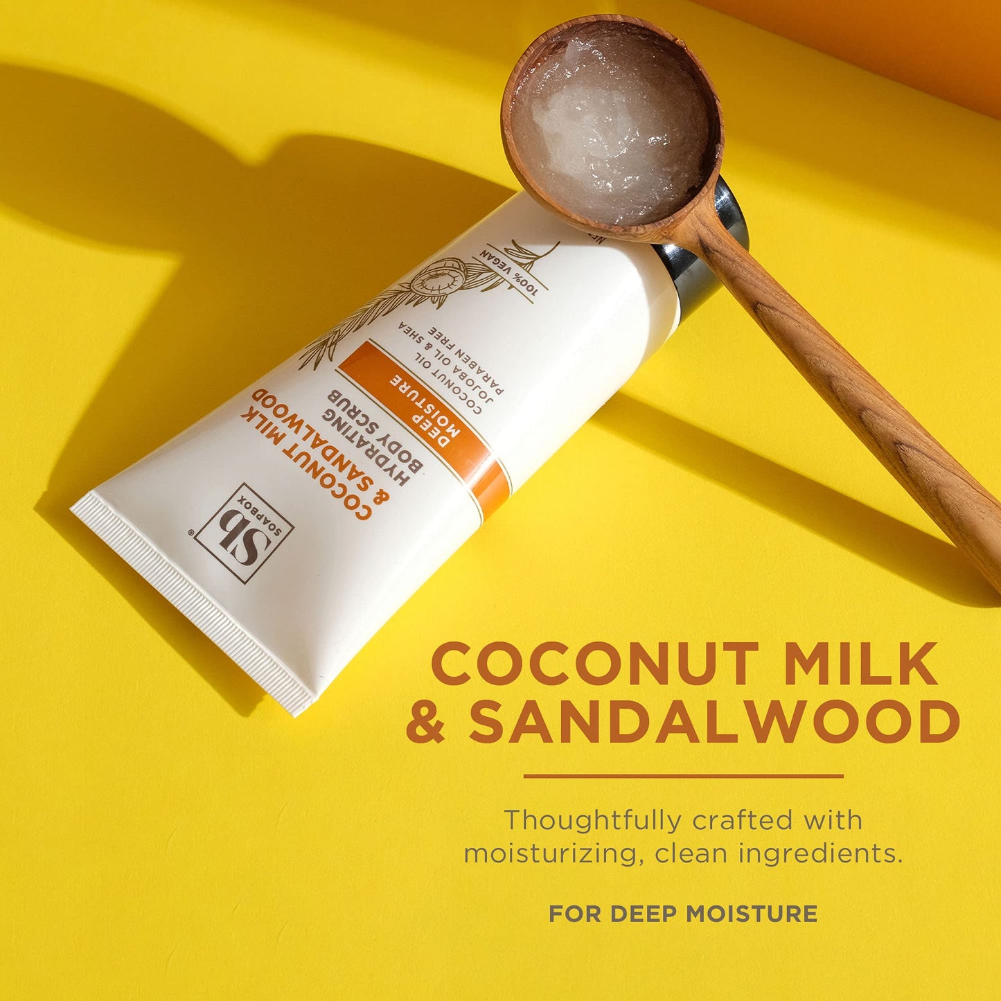 Soapbox Gentle Exfoliating Body Scrub ? Coconut Milk & Sandalwood ? 6oz ? Moisturizing Body Scrub for Visibly Smoother Skin with Coconut Oil and Aloe Vera