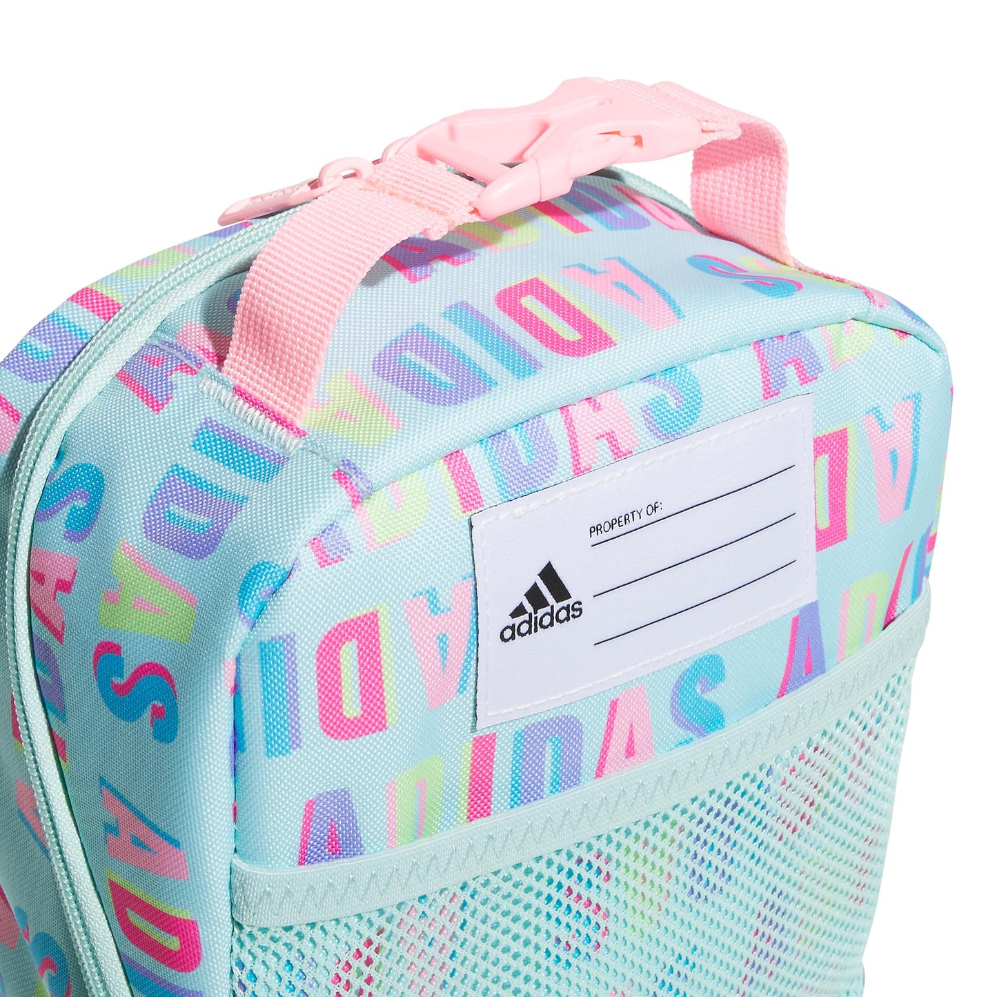 adidas Santiago Insulated Lunch Bag (6.5L) with Clip Lock Handle, Hall Pass Semi Flash Aqua/Pink Spark, One Size