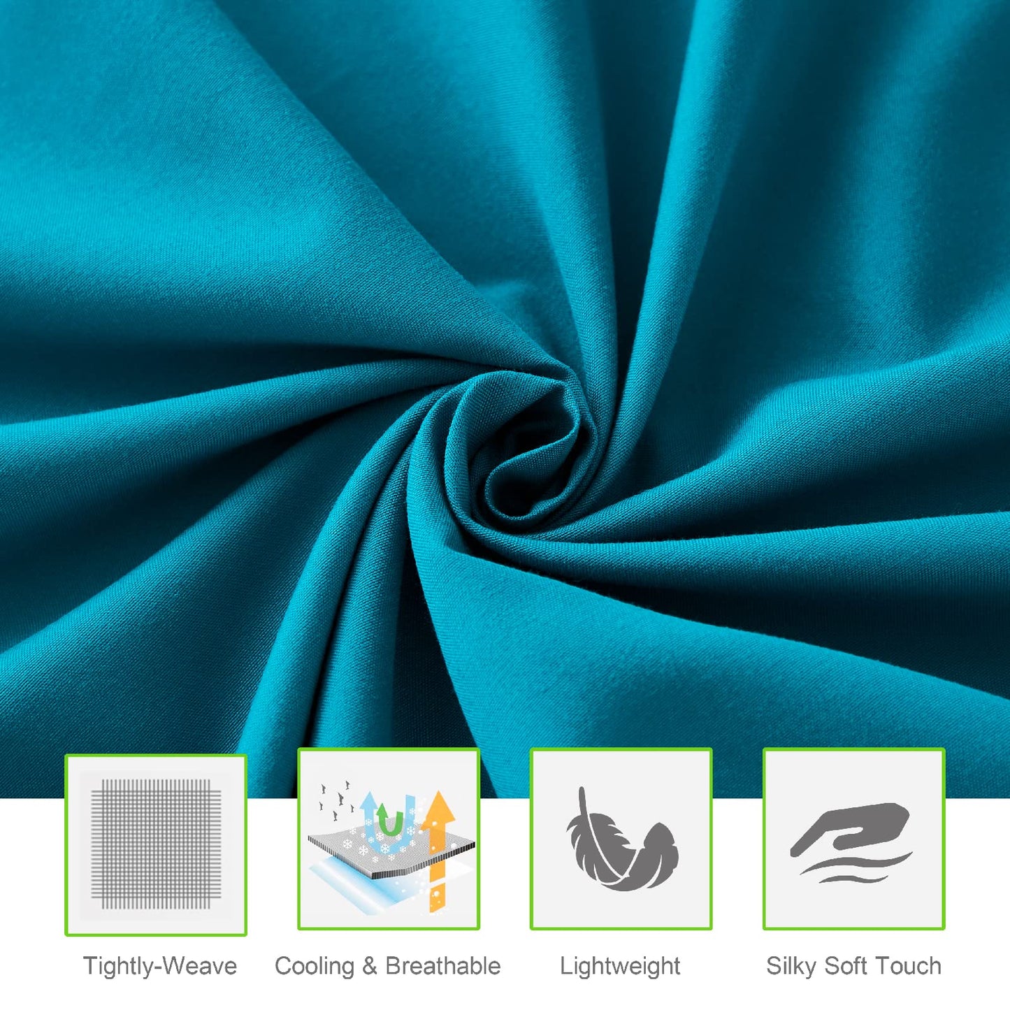 ILAVANDE Teal Queen Sheets Set, 4 Piece Hotel Luxury Super Soft 1800 Series Microfiber Queen Bed Sheets Set-Wrinkle Free & Breathable-14 Deep Pocket Teal Sheets for Queen Size Bed(Queen,Teal)