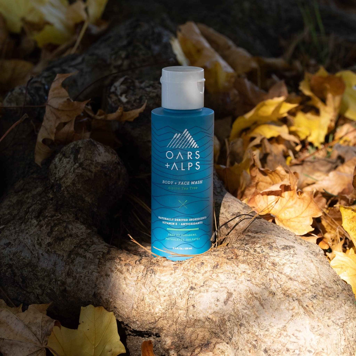 Oars + Alps Hair and Body Travel Kit for Men, Includes Sulfate Free Shampoo, Conditioner, Body Wash, Deodorant, and Reusable Pouch, TSA Friendly, Alpine Tea Tree Scent