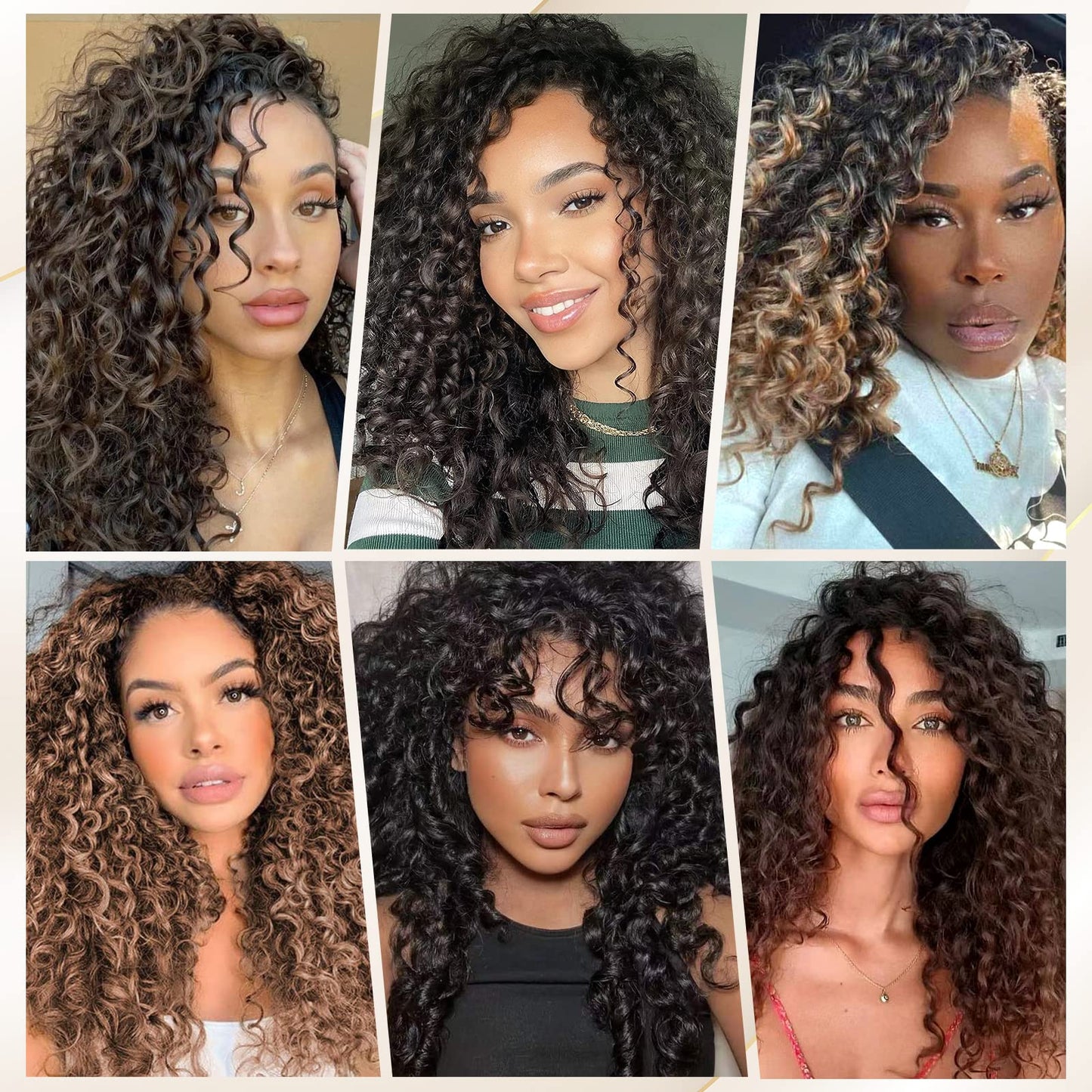 Dansama GoGo Curl Crochet Hair 18 Inch Curly Crochet Hair, Ocean Wave Crochet Hair Water Wave Synthetic Braiding Hair Extensions for Black Women (18 inch (Pack of 6), 1B/4/30)