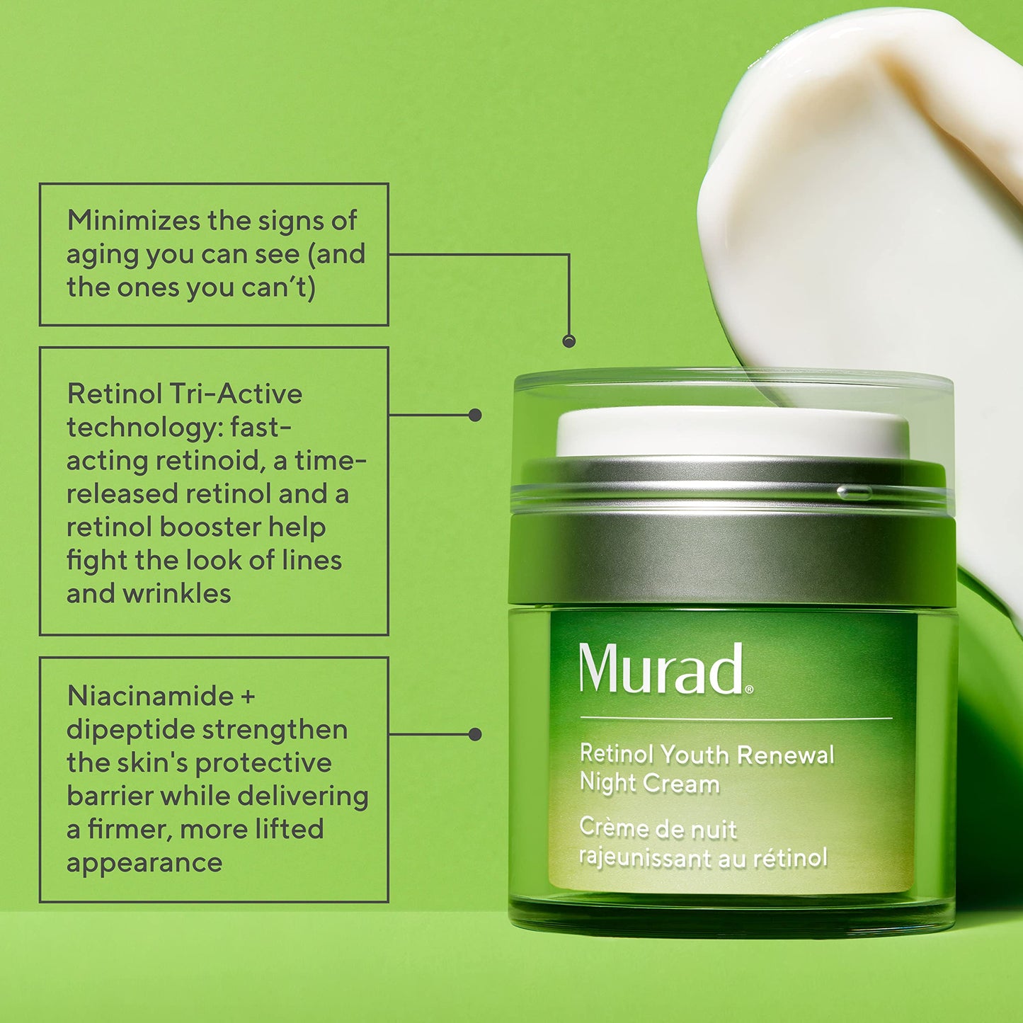 Murad Resurgence Retinol Youth Renewal Night Cream – Anti-Aging Face Cream for Lines and Wrinkles – Hydrating, Firming and Smoothing Skin Care Treatment, 1.7 Fl Oz