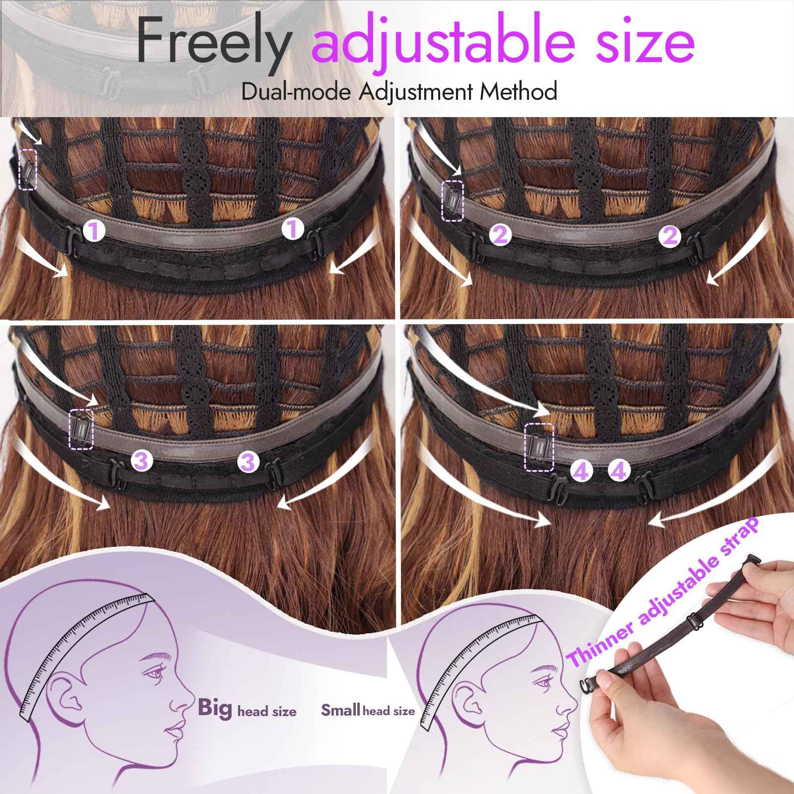 Starmo Ombre Light Brown With Blonde Short Wavy Bob Glueless Synthetic Lace Front Wig for Women Pre Cut for Beginners Natural Hairline 14 Inch