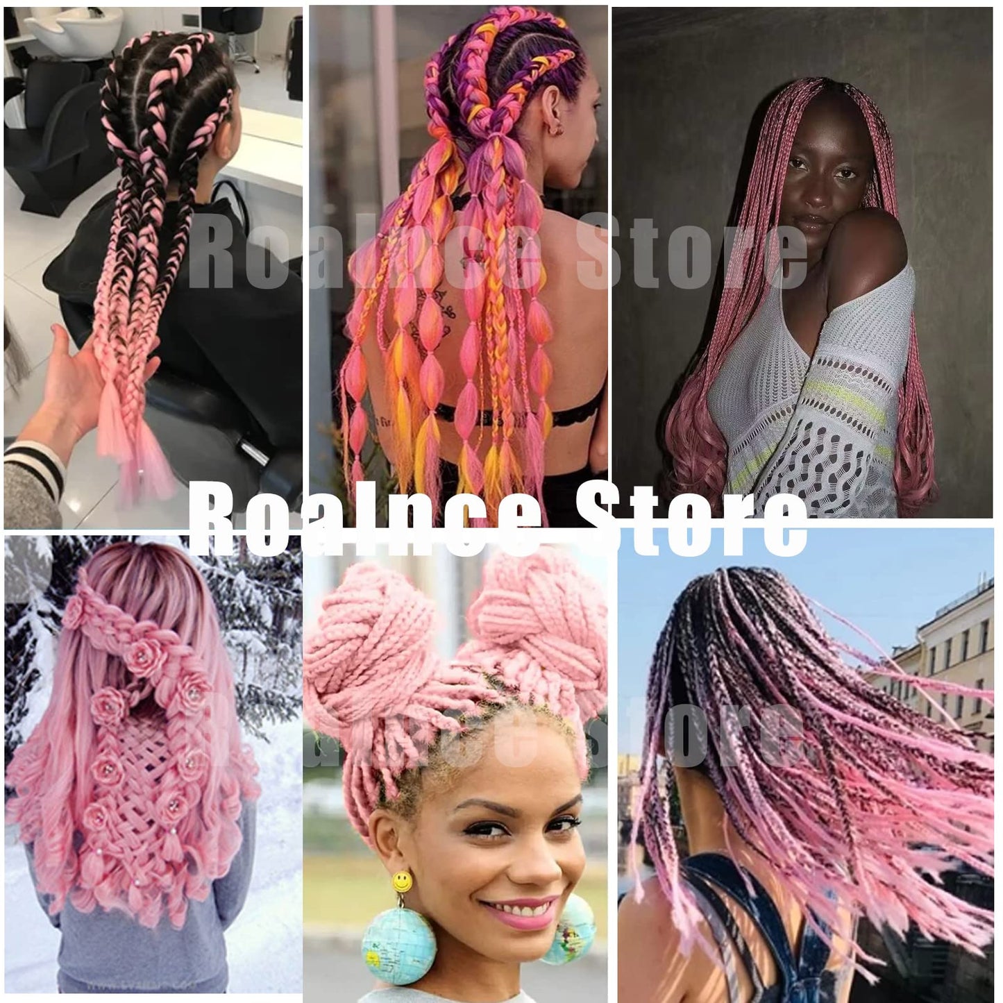 Braiding Hair Pre Stretched for Women Hair Extensions Box Braids Soft Synthetic Knotless Yaki Texture Hot Water Setting Braid Hot Pink (24inch 3Packs)