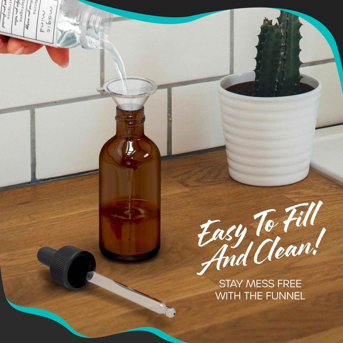 Nevlers 3 Pack Amber Dropper Bottle 4oz Set | Amber Tincture Bottles with Dropper, Shrink Wraps and Funnel | Leakproof Small Oil Bottles for Hair or Eye Dropper Bottle