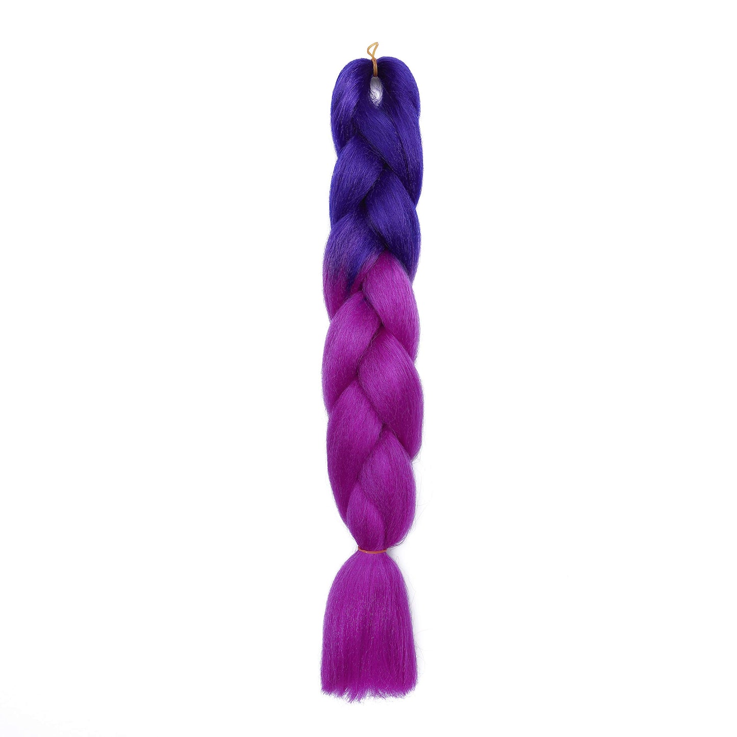 Benehair Ombre Braiding Hair 1 Bundle 24inch Jumbo Braiding Hair Extensions High Temperature Synthetic Braid Hair Braiding Hair Pre Stretched Braid Extensions (Royal Blue+Purplish Red)