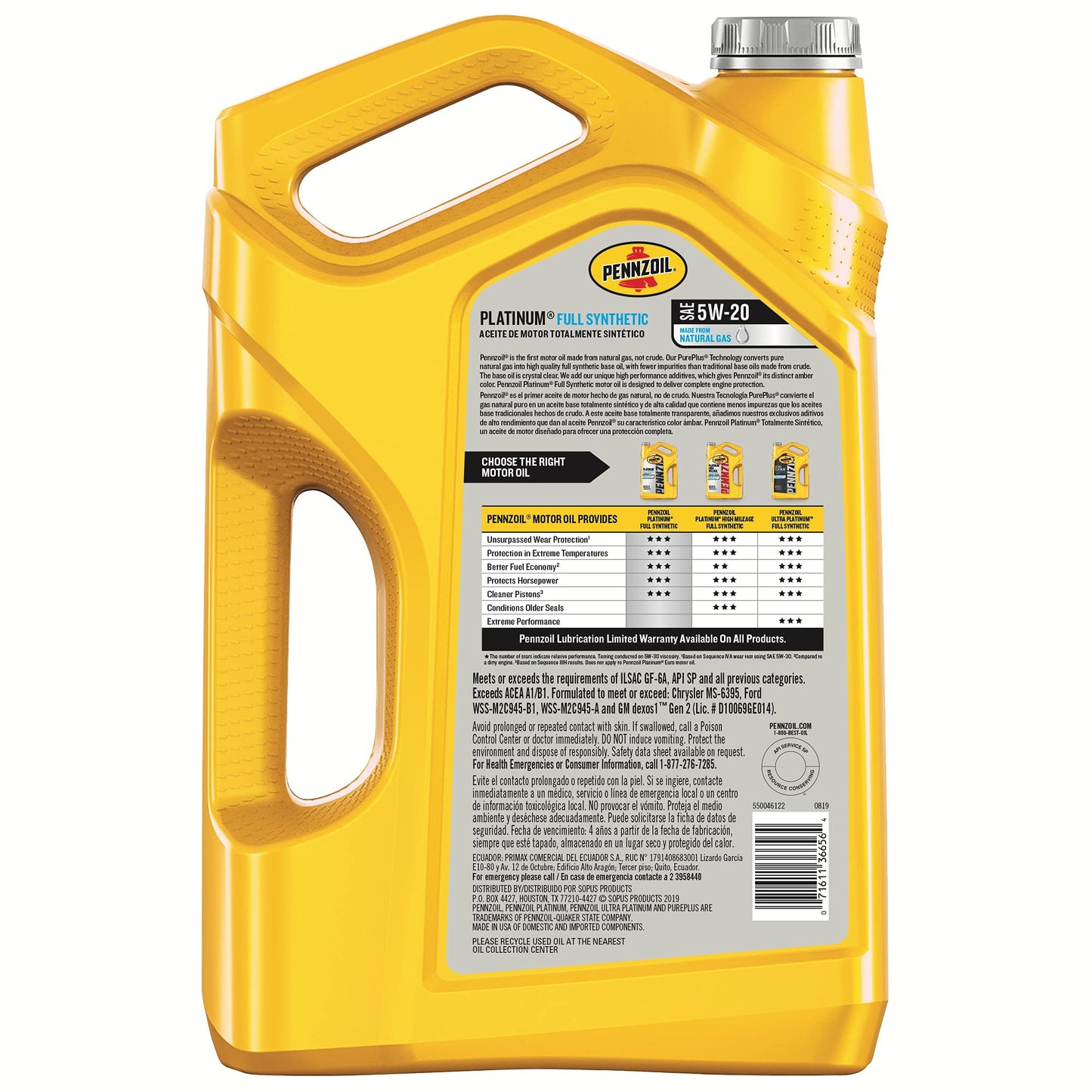 Pennzoil Platinum Full Synthetic 5W-20 Motor Oil (55-Gallon Drum)