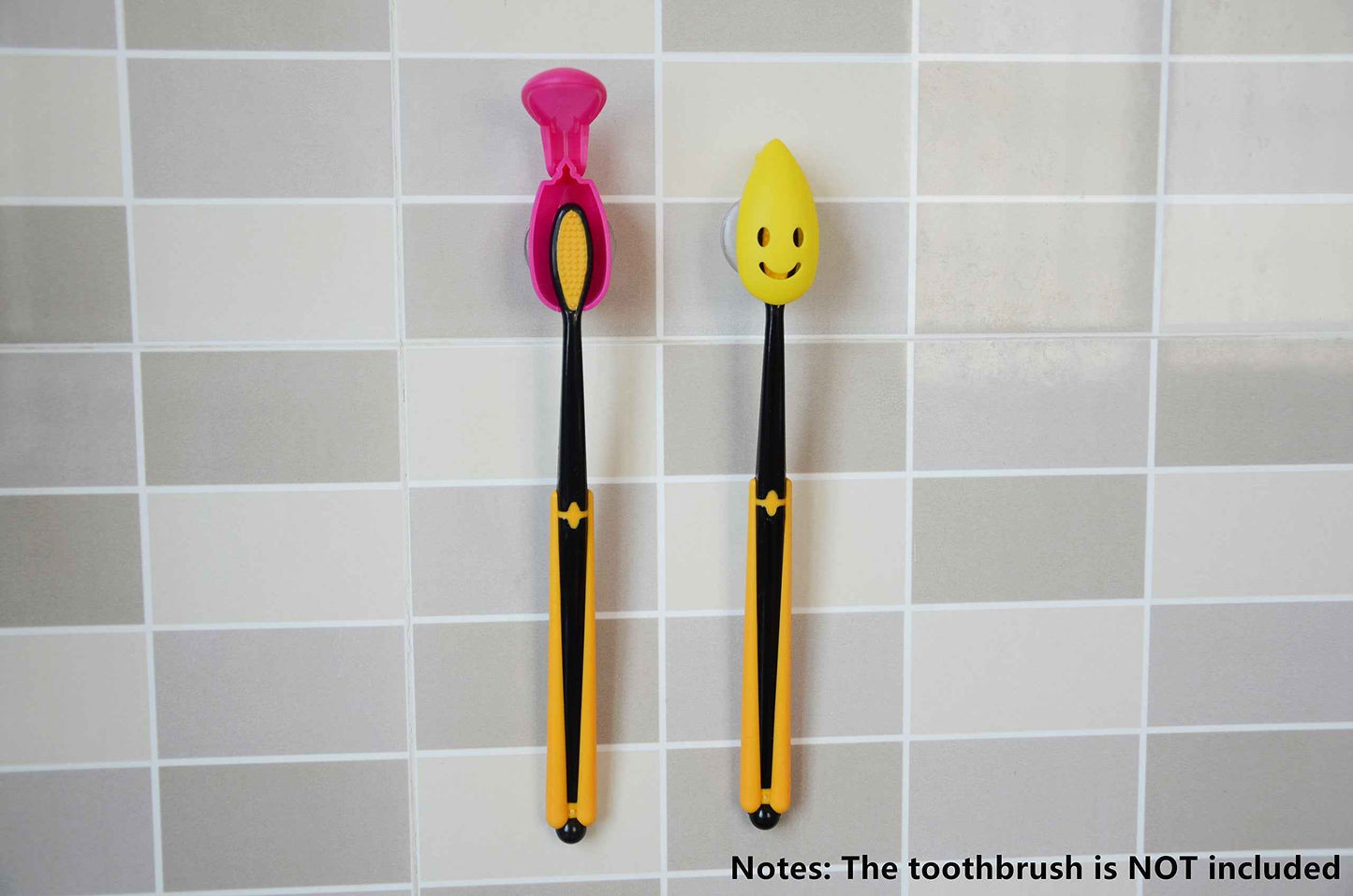 Excelity Set of 4 Travel Toothbrush Head Cover Cap with Suction Cup