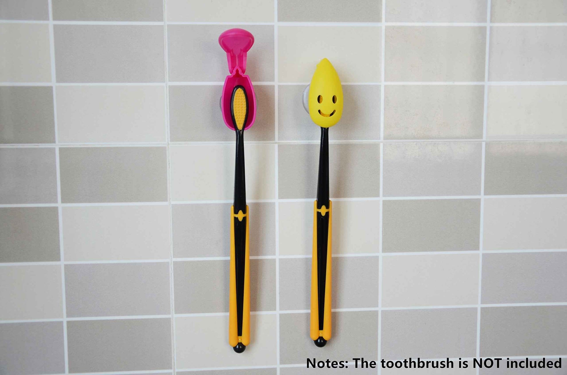 Excelity Set of 4 Travel Toothbrush Head Cover Cap with Suction Cup